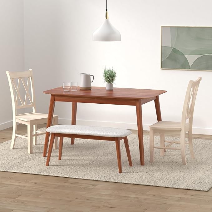 IC International Concepts, Set of 2 Double X-Back Dining Chairs, Armless, Real Wood, Kitchen/Dining/Accent, 19.9"W x 22"D x 41.3"H, 225 Lbs Wt. Capacity, DIY, Paint/Stain In Any Color, Unfinished