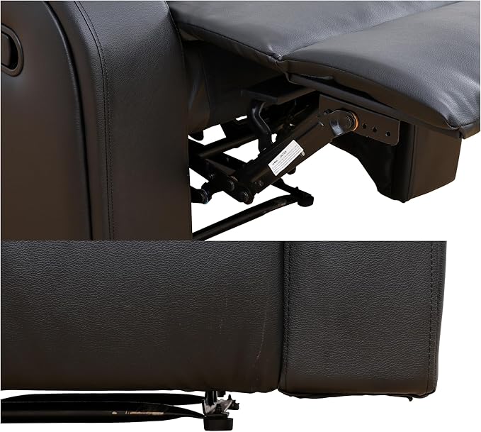 Loveseat Recliner Sofa, Reclining Loveseat Leather Couch Upholstered, Modern Comfy Home Theater Seating Power Recliner Chair for Living Room Furniture Sets, Black