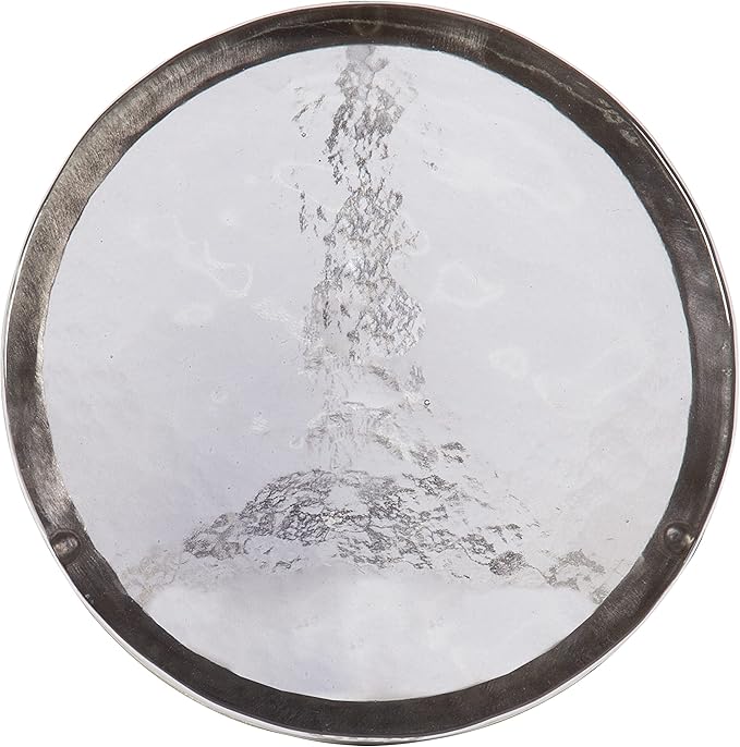 Kate and Laurel Aguilar Modern Drink Table, 9 x 9 x 23, Silver with Tinted Glass, Detailed Glass Accent Table for Small Spaces