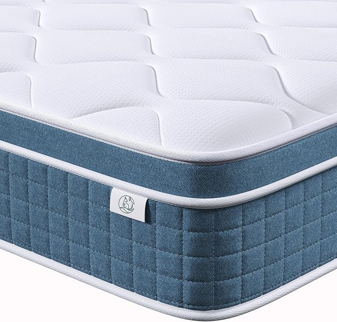 Twin Mattress 10 Inch, Hybrid Twin Size Mattress in a Box, Twin Bed Mattress with Individual Pocket Springs and Pressure-Relieving Memory Foam, Breathable, Medium Firm Mattress 75"x39"x10"