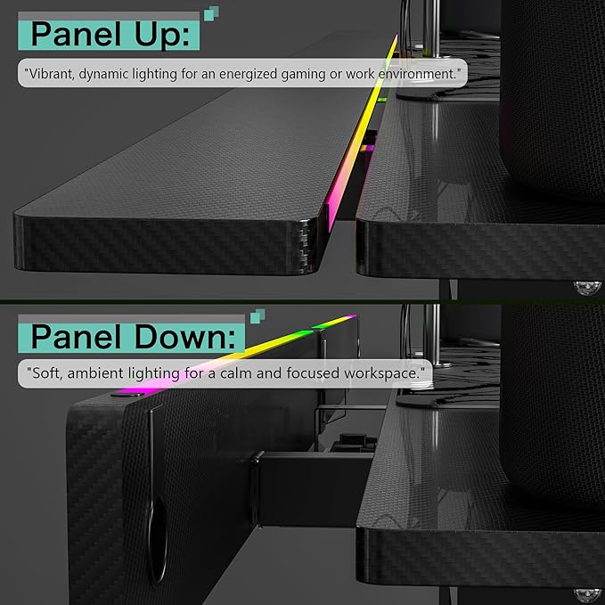 JWX Dual Motor 4 Leg Standing Gaming Desk with LED Lights,71'' Height Adjustable Sit Stand Computer Table, Flip-Up Cable Management Panel, Memory Presets Ergonomic Workstation for Gaming Room Setup