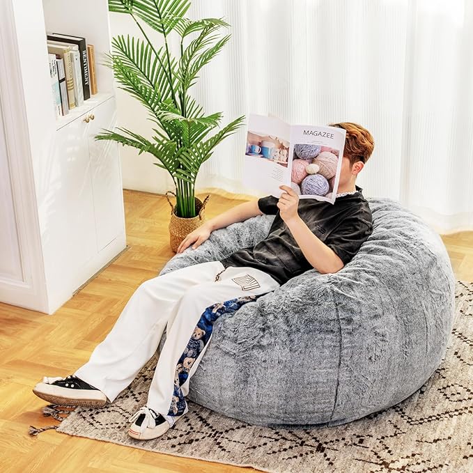 Recaceik Bean Bag Chair Large Bean Bag Chairs, with Fluffy Removable Spongefor, for Living Rooms, bedrooms, Study Rooms, and Offices