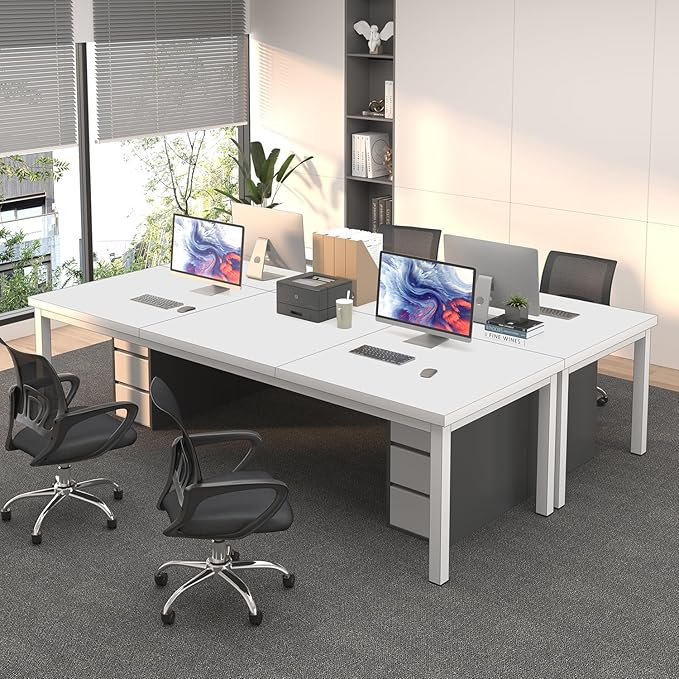 78.7 Inch Large Computer Desk, Long Gaming Table, Modern Two Person Desk Large Executive Office Desk, Double Table at Home, Perfect for Work, Gaming, Studying, and Writing, Etc., White