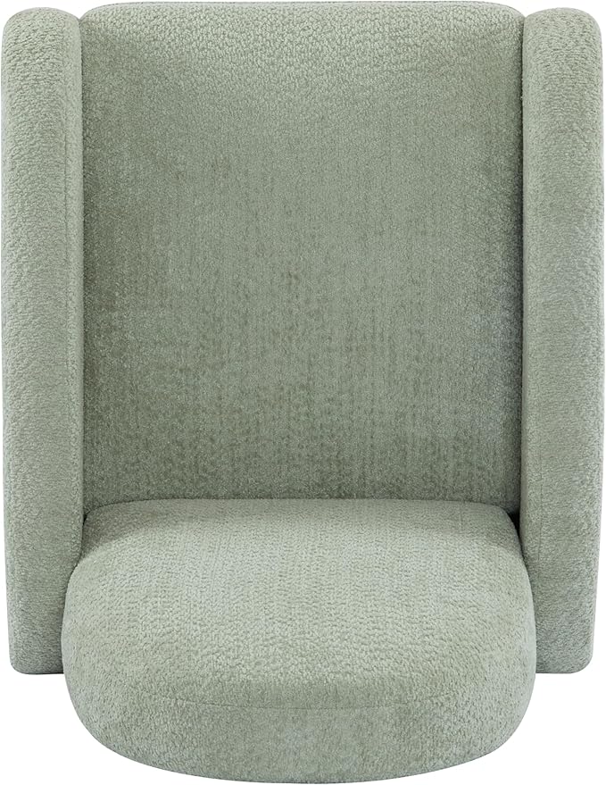 Christopher Knight Home Sidney Boucle Fabric Upholstered 360° Swivel Chair, Push-Back Recliner, Solid Wood Glider Recliner with Rotation, Living Room Lounge Chair, Adjustable Backrest, Greyish Green