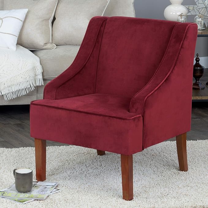 HomePop Swoop Arm Living-Room-Chairs, Dark Tan Velvet