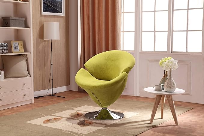 Manhattan Comfort Tulip Swivel Accent Chair Set of 5 with 360° Turn, Modern Flower Inspired Design, Soft Velvet Upholstery, Polished Chrome Base, No Assembly Required, 300 Lbs Capacity, Multi Color