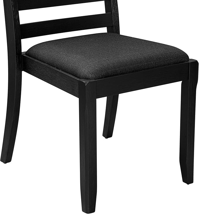 East West Furniture LGX19-BLK-24 -9 Piece Dining Set Includes a Rectangular Kitchen Table with Black Tabletop and 8 Stackable Polyester Fabric Chairs, Black