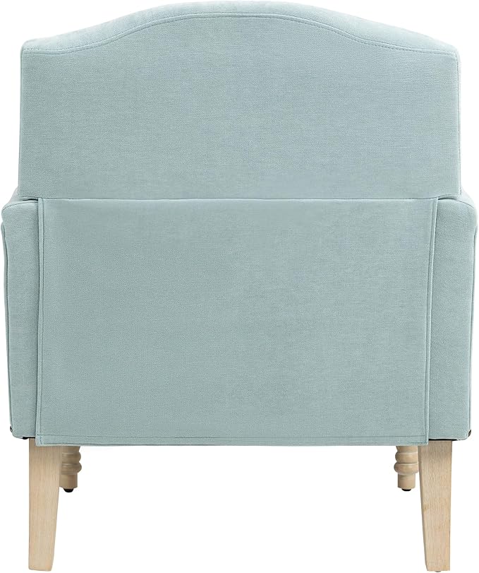 Ball & Cast Modern Accent Chair with Retro Wooden Legs & Nailhead Trim,Small Fabric Club Chair,Comfy Upholstered Armchair Lounge Seat for Bedroom Living Room Single Sofa, Sage