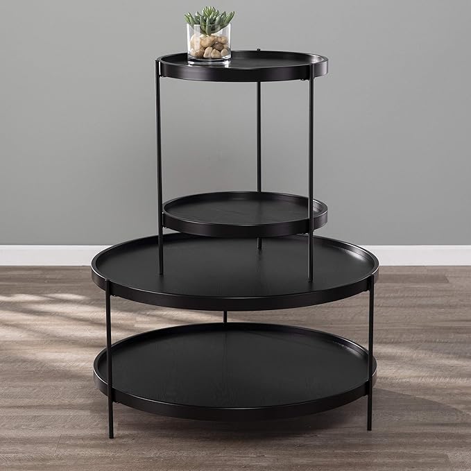 SEI Furniture Verlington End Table, Black