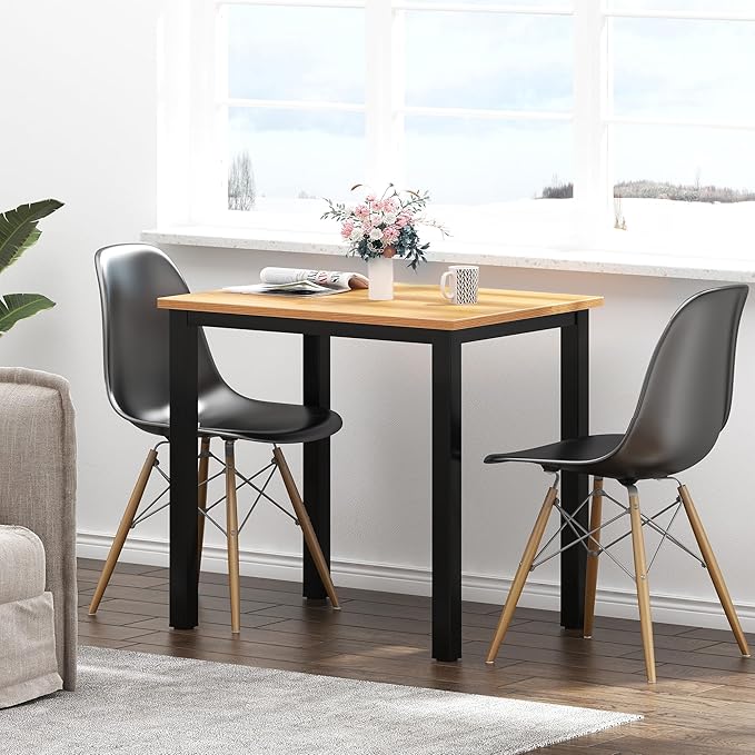 Need Small Computer Desk for Home&Office- 31.5'' Length Small Writing Desk Gaming Desk Students Laptop Use, Teak Color Desktop & Black Frame AC3BB(8060)