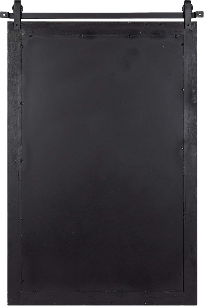 Kate and Laurel Cates Farmhouse Wall Mirror, 24 x 38, Gray, Barn Door-Inspired Rustic Mirrors for Wall