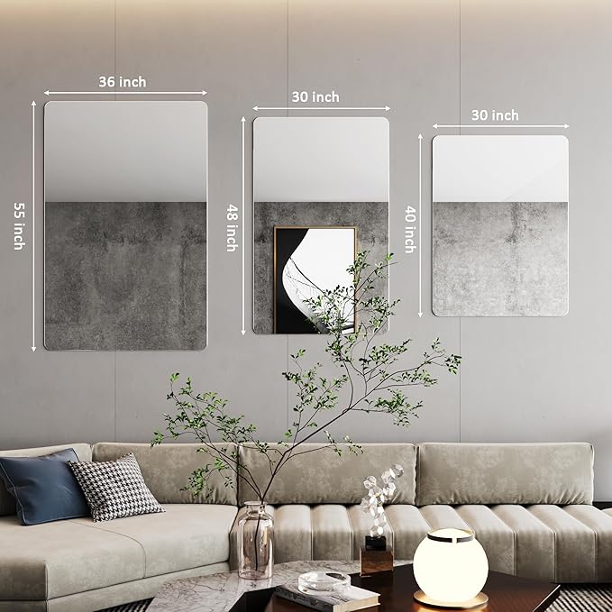 36x55 Large Bathroom Mirror,Wall Mirrors for Living Room,Lage Wall Mirrors, espejos para baños,Bathroom Mirrors for Vanity,Restroom Mirror