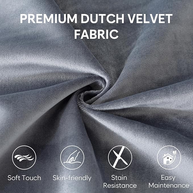 5 Ft Bean Bag Chairs for Adults with Memory Foam Filling, Comfy Bean Bag Sofa with Filler Included, Soft Dutch Velvet Fabric Beanbags,5 Foot, Grey