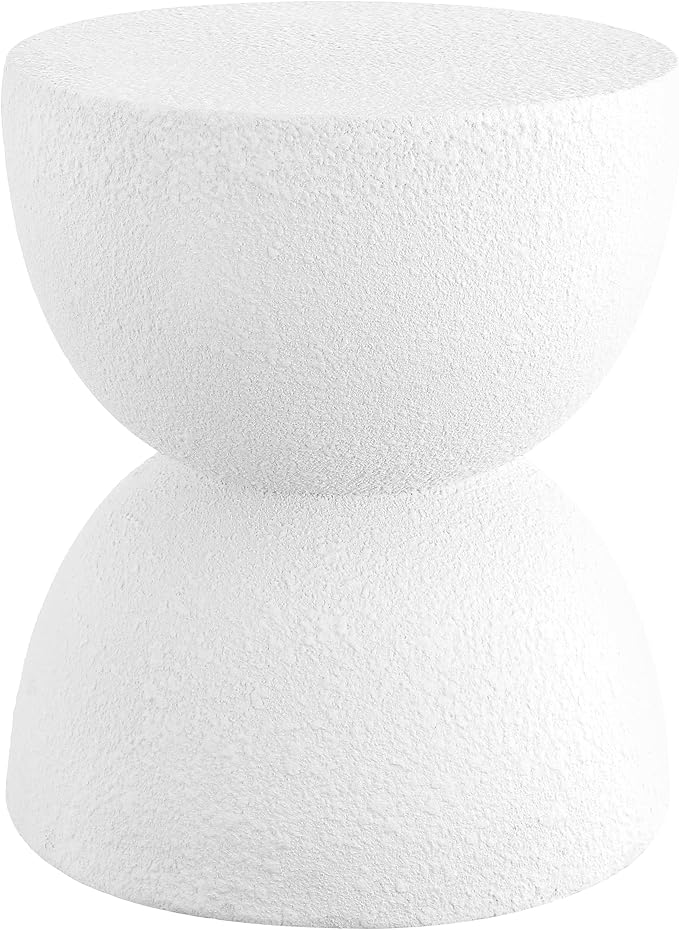 JONATHAN Y TBL1100A Greta 18" Mid-Century Modern Drum Indoor/Outdoor Accent Table Modern, Contemporary, Minimalist, Scandinavian, Classic, Patio, Garden, Bathroom, Living Room, White