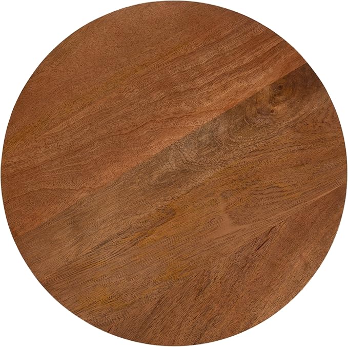 Kate and Laurel Kershaw Mid-Century Modern Round Side Table, 16 x 16 x 22, Walnut Brown, Transitional Circle Living Room End Table with Tapered Hairpin Legs for Use as Bedroom Nightstand Table