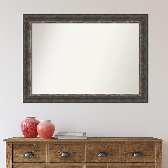 Amanti Art Bronze Bathroom Mirror for Over Sink, 32x44 Ballroom Bronze Rectangle Vanity Mirror, Large Traditional Frame, Hangs Horizonally and Vertically, Bathroom Wall Decor, Non-Beveled Edge