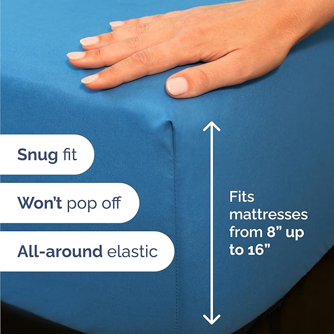 Twin Size 3 Piece Sheet Set - Comfy Breathable & Cooling Bed Sheets Set - Hotel Luxury Bedding for Women, Men, Kids, Teens, Boys & Girls - Deep Pockets, Soft and Wrinkle Free - Oeko-Tex - Denim Blue