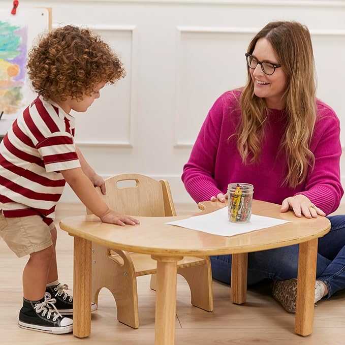ECR4Kids Little Learner Table and Chair Set, Kids Furniture, Natural