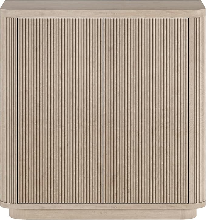 Henn&Hart 32" Wide Rectangular Accent Cabinet in Beech White, for Home, Living Room, Bedroom, Entertainment Room, Office