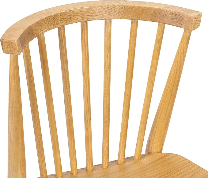 POLY & BARK Ligna Dining Chair Black – Mid-Century Inspired Chair with Sculpted Spindle Back – Solid American Walnut Frame and Engineered Wood Veneered Seat – Fully Assembled and Ready to Use