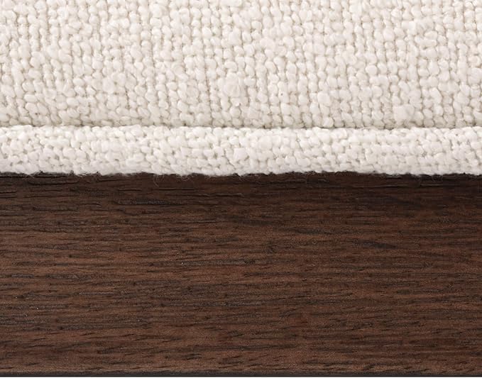 Plank+Beam Sereno Bar Stool, 30", Set of 2, Sturdy Wood Modern Kitchen Bar Height Stool, Upholstered Cushion Bar Chair with Back, Walnut/Ivory