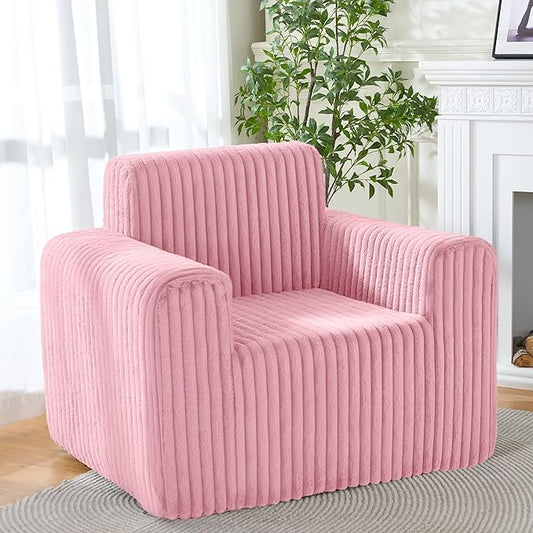 HABUTWAY Giant Bean Bag Chairs for Adults with Armrests, High Backrest Bean Bag Lounge Lazy Sofa with Durable Elastic Foam Filling & Comfy Fabric, Single Couch for Bedroom/Dorm/Living Room(Pink)