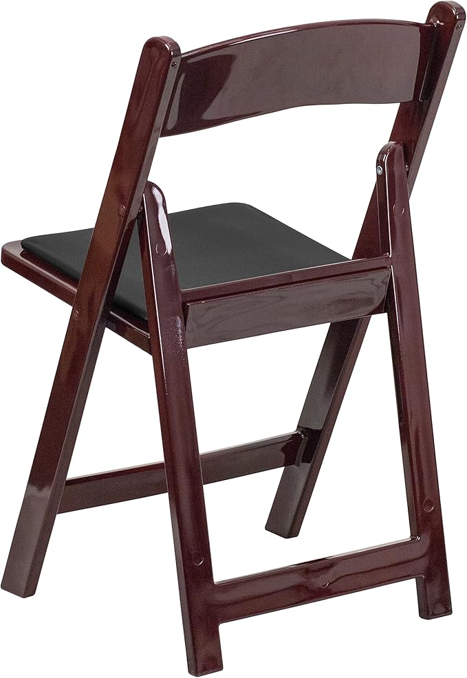 Flash Furniture Hercules Series Folding Chairs for Weddings and Formal Events, Stackable Commercial Event Seats with 1,000-lb. Static Weight Capacity, Set of 4, Red Mahogany
