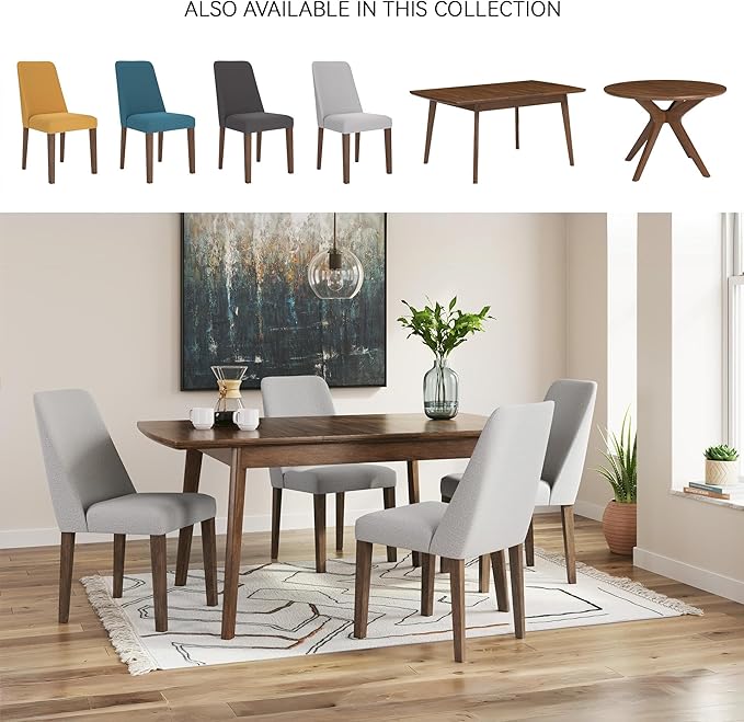 Signature Design by Ashley Lyncott Contemporary Dining Room Upholstered Side Chair with Foam Cushion, Set of 2, Cream & Brown