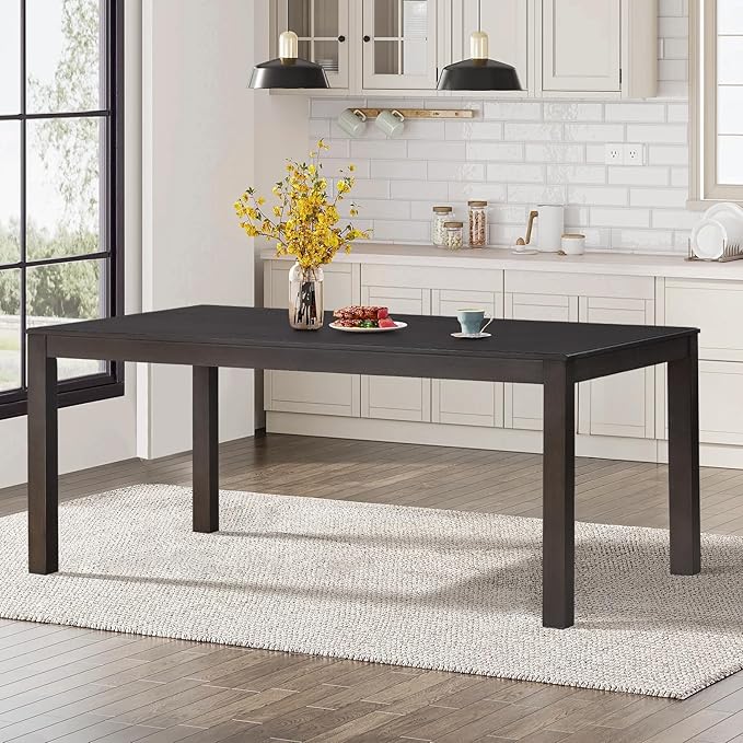 COLAMY Rectangular Dining Table Set for 4, Wood Dining Table for 4 with Chairs, 60 Inch Dining Table and Chairs for Kitchen, Dining Room, Brown