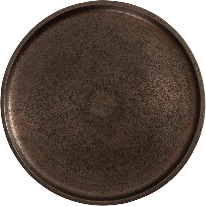 Kate and Laurel Truxton Modern Round Metal Drink Table, 9 x 9 x 22, Bronze, Transitional Cast Aluminum Pedestal Table for Use as Indoor Plant Stand or Living Room Decor