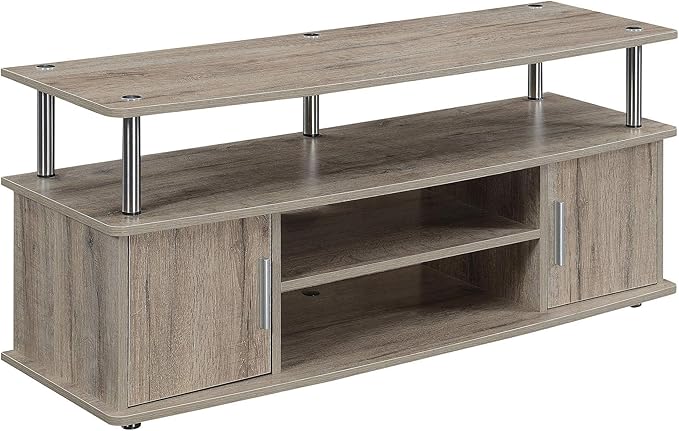 Convenience Concepts Designs2Go Monterey Stand Family Entertainment Center with Storage Cabinets and Shelves, Modern TV Console for Living Room, Office, 47.25", Sandstone