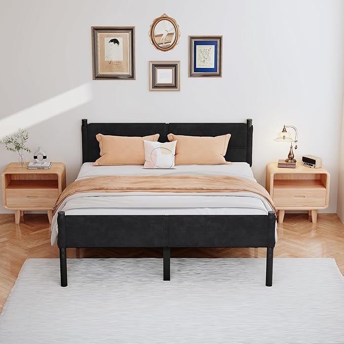 Metal Bed Frame,14Inch Full Size Bed Frame with Storage Space,Heavy Duty Sturdy Mattress Foundation,Easy Assembly,No Box Spring Needed,Full