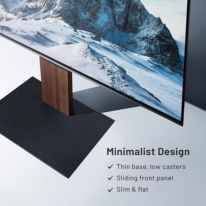 WALL V2 Caster High Type | Minimalist Rolling TV Stand for 32–60 Inch | Satin Black | Portable, Space Saving, Height Adjustable, No Drill | for Living Room and Bedroom | Japanese Design & Engineering