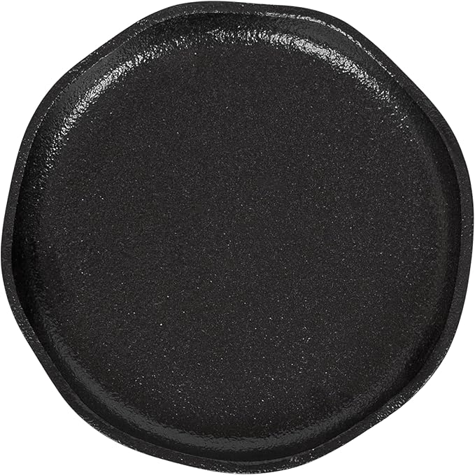 Kate and Laurel Alessia Modern Decorative Metal Drink Table; 8 x 8 x 22; Black; Round Cast Aluminum Pedestal Plant Stand with Rough Texture and Deckled Edge
