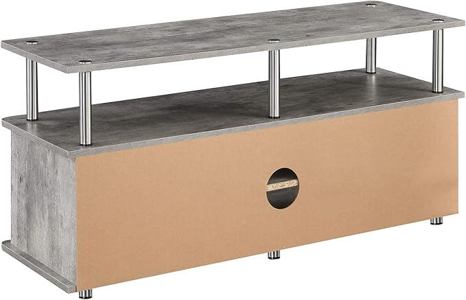 Convenience Concepts Designs2Go Monterey Stand Family Entertainment Center with Storage Cabinets and Shelves, Modern TV Console for Living Room, Office, 47.25", Faux Birch/Black