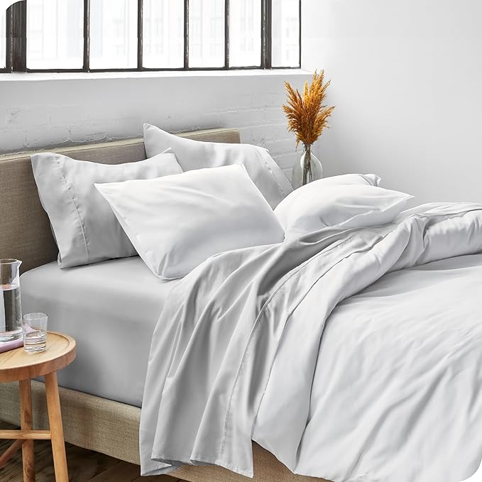 Bare Home King Sheet Set - Luxury 1800 Ultra-Soft Microfiber King Bed Sheets - Double Brushed - Deep Pockets - Easy Fit - 4 Piece Set - Bedding Sheets & Pillowcases (King, Cloud Grey)