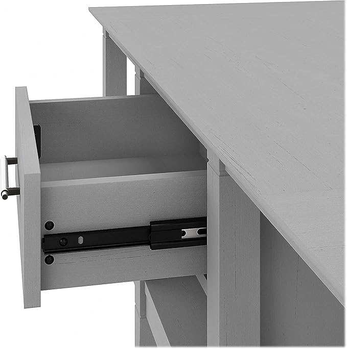 Bush Furniture Key West Coffee Table with Set of 2 End Tables in Cape Cod Gray