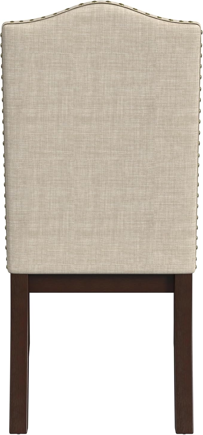 HomePop Scalloped Back Dining Chair - Beige Woven(Set of 2)