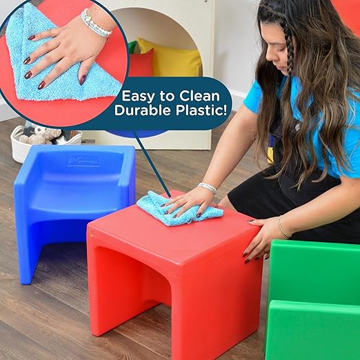 Children's Factory Adapta-Bench, CF910-028 Red, Kids Flexible Seating, Classroom, Preschool and Daycare Furniture, Indoor or Outdoor Toddler Chairs