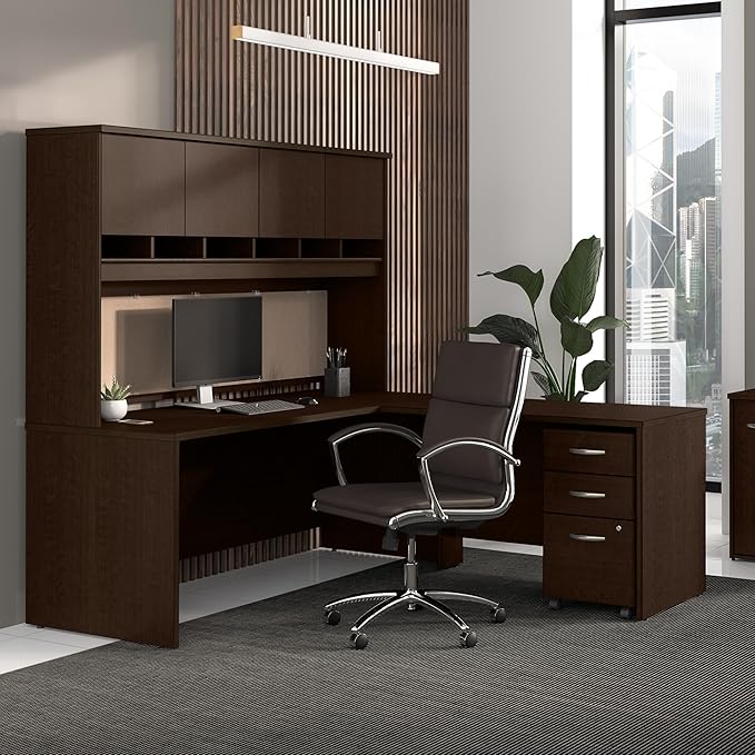 Bush Business Furniture Series C 3 Drawer Mobile File Cabinet in Mocha Cherry, Assembled Office Storage Unit for Home or Commercial Spaces