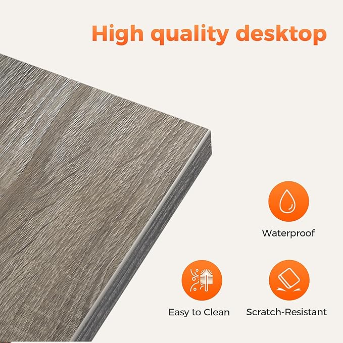 Rolling Computer Desk with Wheels, Gaming Desk for Small Spaces, Modern Simple Style Table for Home Office, Study Writing Table (Caster, Stone Gray, 32 inch)