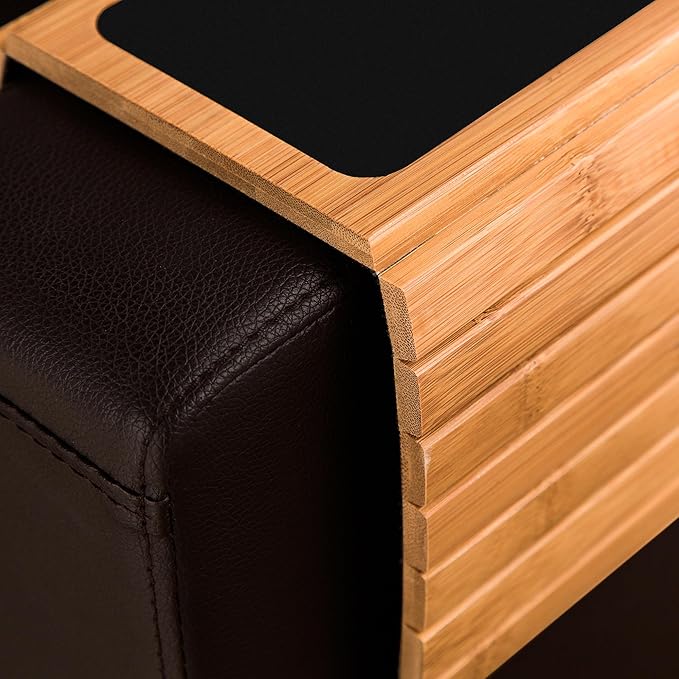 GEHE Couch Arm Tray Table, Flexible/Foldable Sofa Armrest Tray, Couch Armrest Table Cup Holder Great for Drinks Snacks Remote Control, Portable Side Table and Anti-Slip Bottom