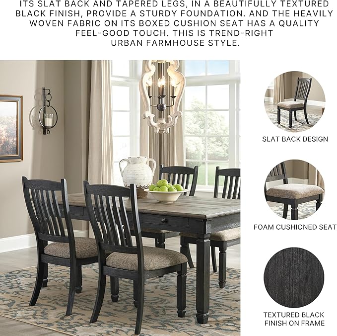 Signature Design by Ashley Tyler Creek 20" Dining Room Upholstered Chair, 2 Count, Antique Black