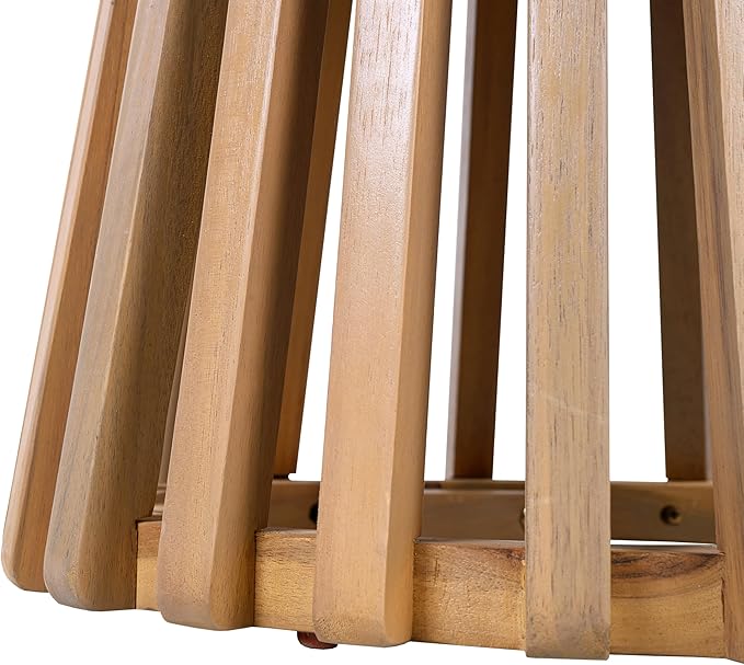 Christopher Knight Home Taki Acacia Wood Patio Coffee Table, Round Table with Unique Wooden Base for Backyard, Stylish Indoor/Outdoor Table, Easy Assembly, Space Saving Outdoor Furniture, Light Teak