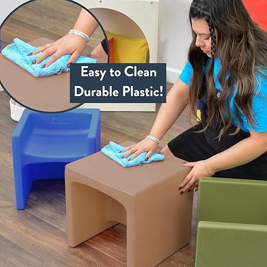 Children's Factory Cube Chair for Kids, Flexible Seating Classroom Furniture for Daycare/Playroom/Homeschool, Indoor/Outdoor Toddler Chair, Fern (CF910-014)