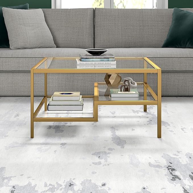 Henn&Hart Lovett Coffee Table, 20" Wide, Gold