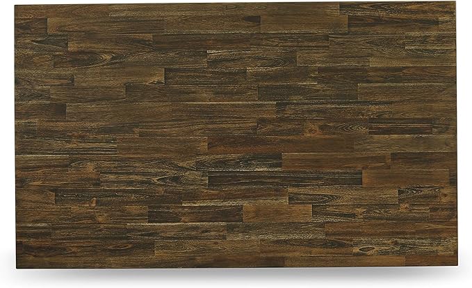 East West Furniture X677FL624-7 7 Piece Modern Dining Table Set Consist of a Rectangle Wooden Table with X-Legs and 6 Black Linen Fabric Parson Dining Chairs, 40x72 Inch, Multi-Color