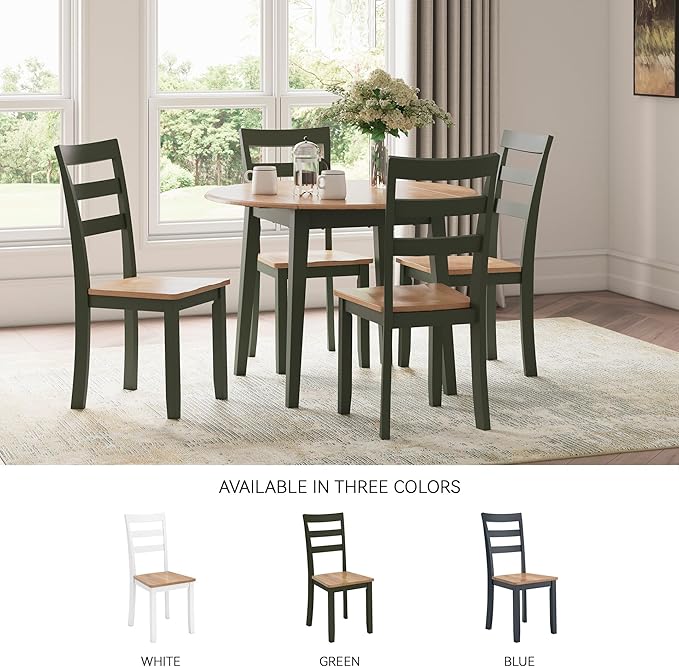 Signature Design by Ashley Gesthaven Modern Indoor Armless Dining Chair, Set of 2, Green & Light Brown
