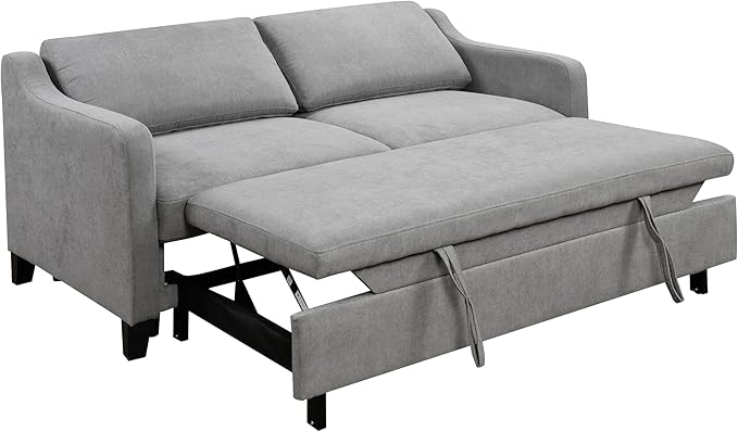ERYE Modern 3-in-1 Sofa Loveseat Convertible Sleeper Sofabed, Queen Size Upholstered Love Seat Sofa Soft Cushion Daybed with Pull Out Sleeper Couch Bed for Living Room Home Apartment RV
