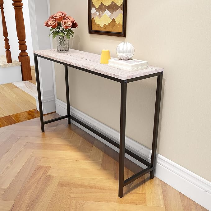 HOMERECOMMEND Sofa End Table Computer Desk Coffee Snack Console Tables for Living Room Or Corridor Hallway Oak